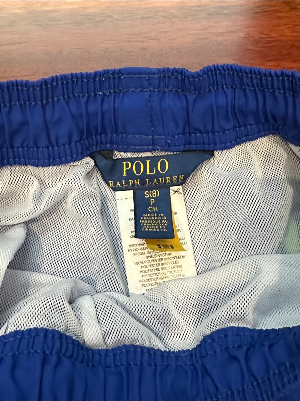 Polo by Ralph Lauren Royal Blue Swim Shorts with Neon Pony Embroidery - Picture 3 of 3